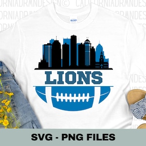 Leones SVG, fútbol SVG, Detroit SVG, camiseta de los Leones, camiseta de los Leones, camisetas de fútbol, fútbol de los Leones, camiseta de Detroit, archivo de corte de fútbol Cricut