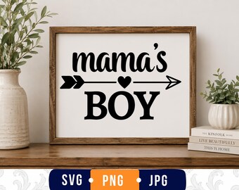 Mamas Boy SVG PNG, Baby Boy SVG, Boy Mom Svg, Baby Onesie Svg, Baby Shower Gift, New Mom Gift, Cricut Silhouette