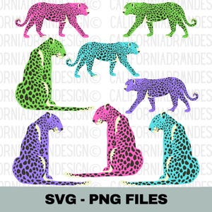 Leopard Print Bundle SVG, Cheetah Animal Pattern Print SVG, Leopard Clipart, Leopard Stickers, Leopard Aesthetics, Cricut Svg & Png Cut File