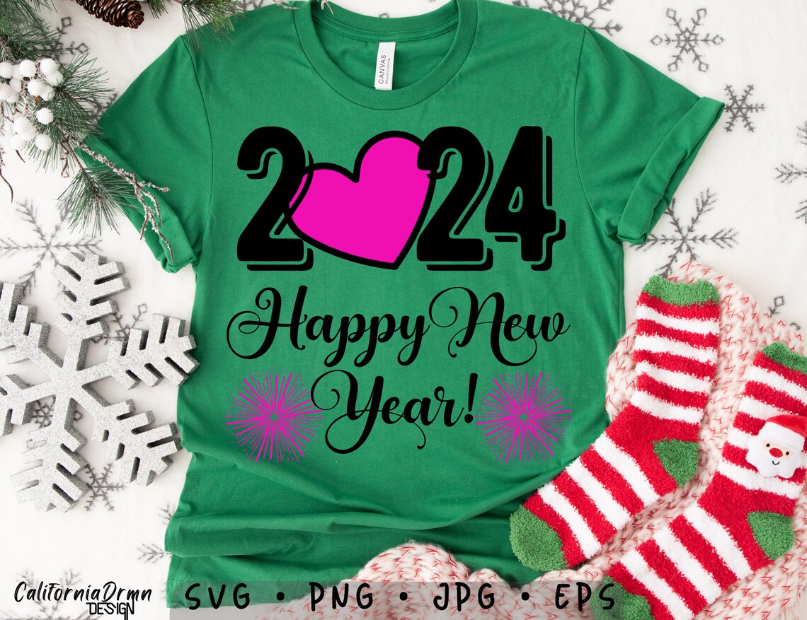 Happy New Year 2024 SVG, Happy New Year Shirt, New Years Eve Svg, NYE