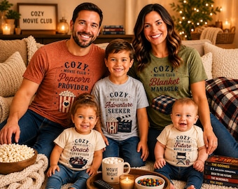 Matching Family Movie Night Shirts, Cozy Movie Club Shirts, Popcorn Provider Tee, Family Matching Tees, Movie Lover Gift, Funny Movie Tee