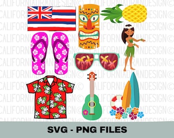 ハワイのSVGファイル、ハワイのクリップアートSVG、ハワイの休暇旅行観光SVG、ハワイのTシャツ、ハワイの旗、ハワイ諸島、Cricutファイル