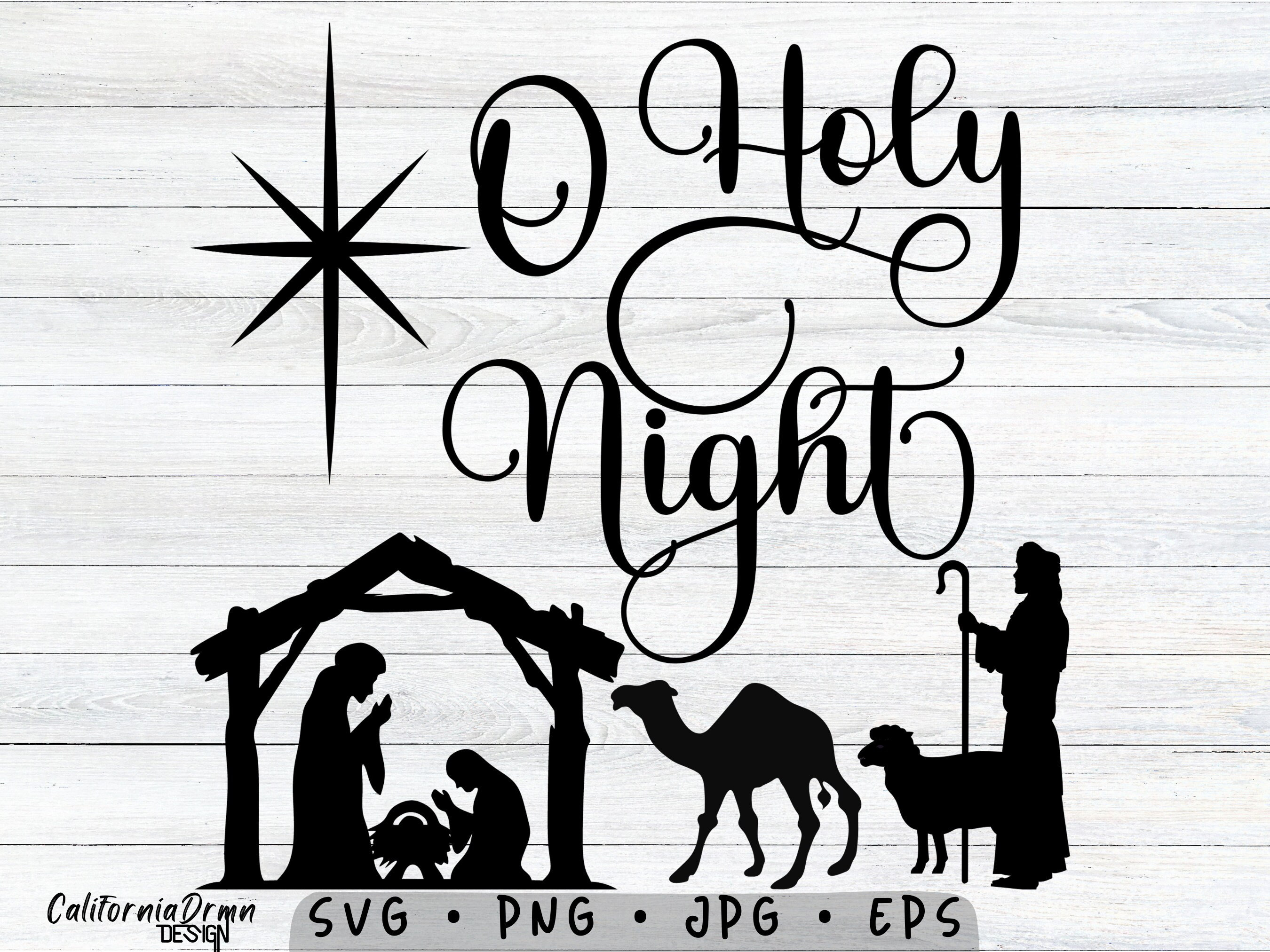 Oh Holy Night Digital Download. KaleidaCuts Lettering.