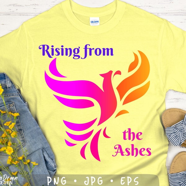 Phoenix Rising PNG, Phoenix Bird PNG, Phoenix TShirt Tee T Shirt, Phoenix Clipart, Rising From The Ashes, Cut Files for Cricut, Silhouette