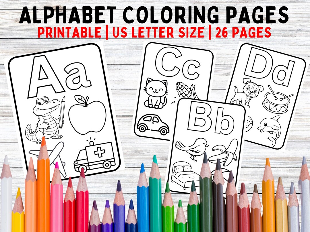 ABC Printable Bundle Alphabet Coloring Pages A-Z | Fun Educational ...