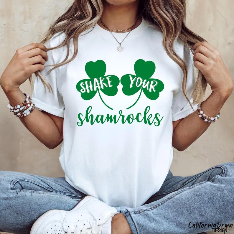 Lustige St Patrick's Day SVG, schütteln Sie Ihre Shamrocks SVG PNG, Shamrock Cricut Cut-Datei, St. Patty's Day Shirt Design, irischer Klee svg Bild 3