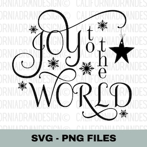 Archivos SVG, Joy To The World SVG, Letrero navideño SVG, Diseño de camiseta navideña Cricut, Decoración vintage de granja SVG, Archivos digitales Joy SVG y PNG