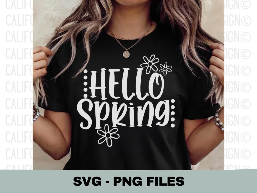 Hello Spring SVG, Spring Daisy Shirt Design, Farmhouse Sign SVG, Floral ...