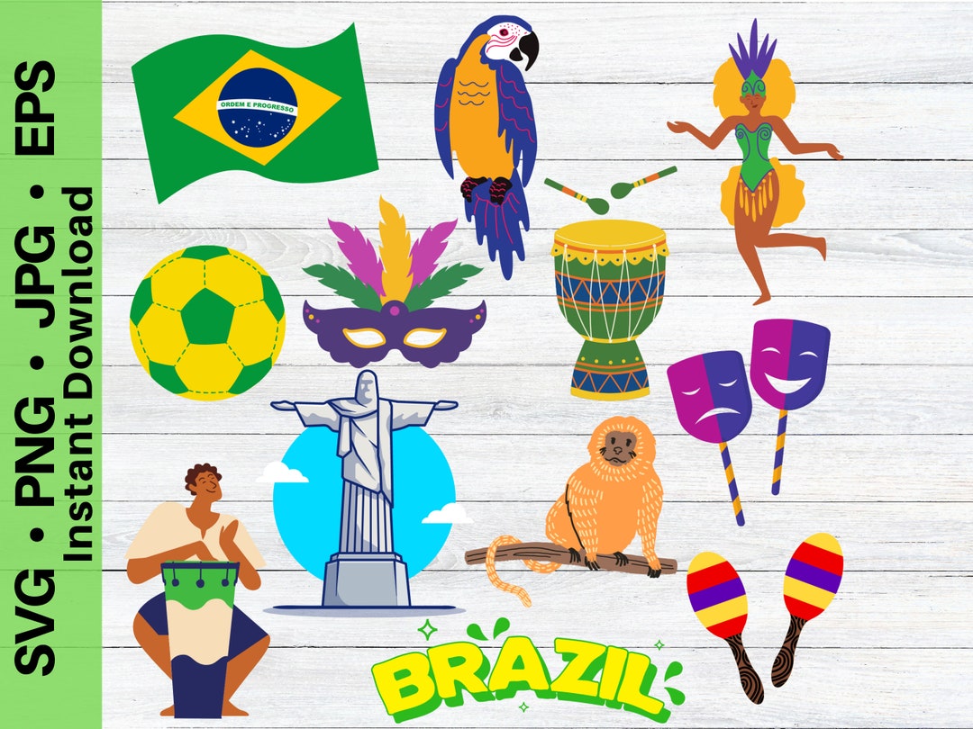 Brazil Clipart, Brazilian Stickers, Brazilian T-shirt, Brazilian Shirt ...
