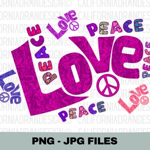 Peace Love Boho Png Sublimacja Projekt, Znak Pokoju Png, Prezent Hippie, Serce Miłość Png, Koszulka Peace Love Boho, Pokój Png, Miłość Png, Plik Cricut