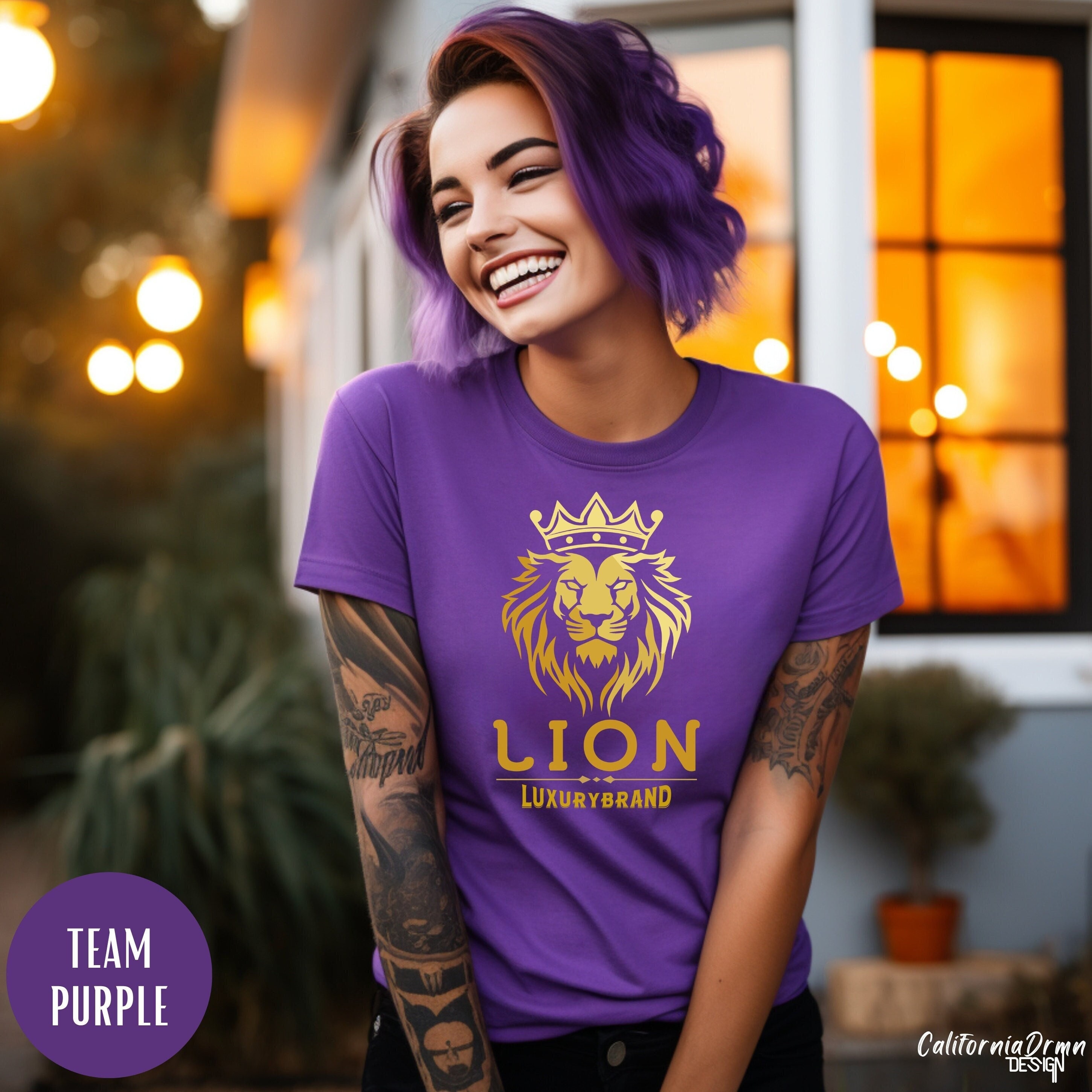 Lion Luxury Brand Unisex Shirt, Golden Lion King T Shirt