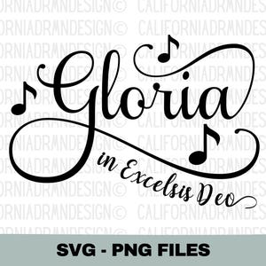 Weihnachten SVG-Dateien, Gloria in Excelsis Deo SVG PNG, Christliches Weihnachtslied Design, Bauernhaus Urlaub Zeichen SVG, Jesus SVG, Religiöses Design