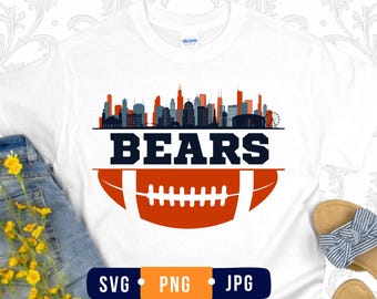 SVG de los Bears, SVG de fútbol americano, SVG de Chicago, camiseta de los Bears, camiseta de los Bears, camisetas de fútbol americano, fútbol americano de Chicago, camiseta de Chicago, archivos de corte SVG para Cricut
