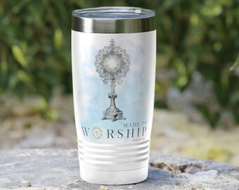 Blue Incense Made to Worship Stainless Steel Tumbler, Roman Catholic, Eucharist, Monstrance, Jesus Christ - Catholic Ringneck Tumbler, 20 OZ