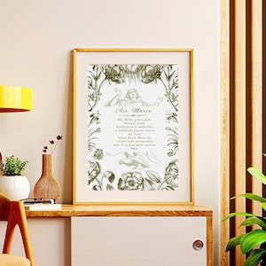 AVE MARIA LATIN Catholic Classic Style Printable Wall Art - Hail mary in Latin - Digital Download