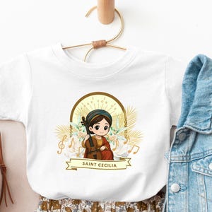 Saint Cecilia Toddler Shirt: Catholic Kids Baptism Gift