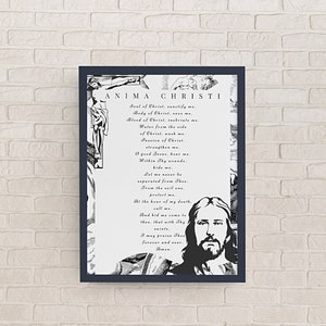 ANIMA CHRISTI - Katholisches klassisches Gebet, katholisches Wandbild Gebet - Katholisches Gebet zum Ausdrucken, digitaler Download