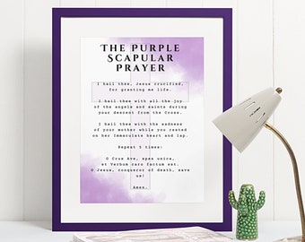 Catholic Purple Scapular Prayer Printable - Digital Download