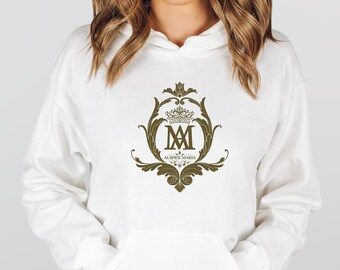 Auspice Maria Crown of Mary Catholic Hoodie - Unisex Marian Ave Maria Clothing, Forever Protected by Mary, Perfect for Devout Catholics