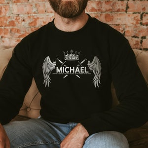 St Michael, the Archangel Sweatshirt for Catholic Men, Prince of the Seraphim, Champion of Justice, Guardian of Church -Catholic Sweatshirt