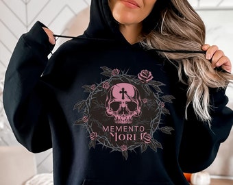 Memento Mori, Floral Skull Remember your death, Catholic Halloween, You must die, Catholic All Souls Day, Purgatory - Catholic Hoodie