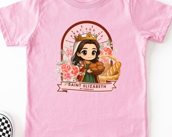 Camiseta infantil de Santa Isabel de Hungría: regalo católico para el bautismo de niños