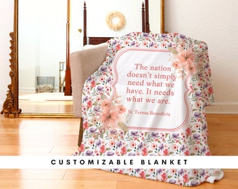 CUSTOMIZABLE Bible Verse / Saint Quote Blanket, Pick your favorite Bible Verse, Favorite Saint Quote - Customized Blanket for Catholics