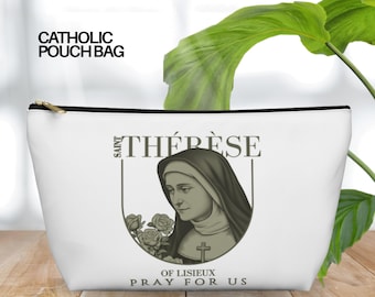 Saint Therese of Lisieux, Lilttle Flower Saint, Rosary Pouch Bag, Veil Pouch, Church Bag, Catholic Gift, Confirmation Gift - Catholic Pouch
