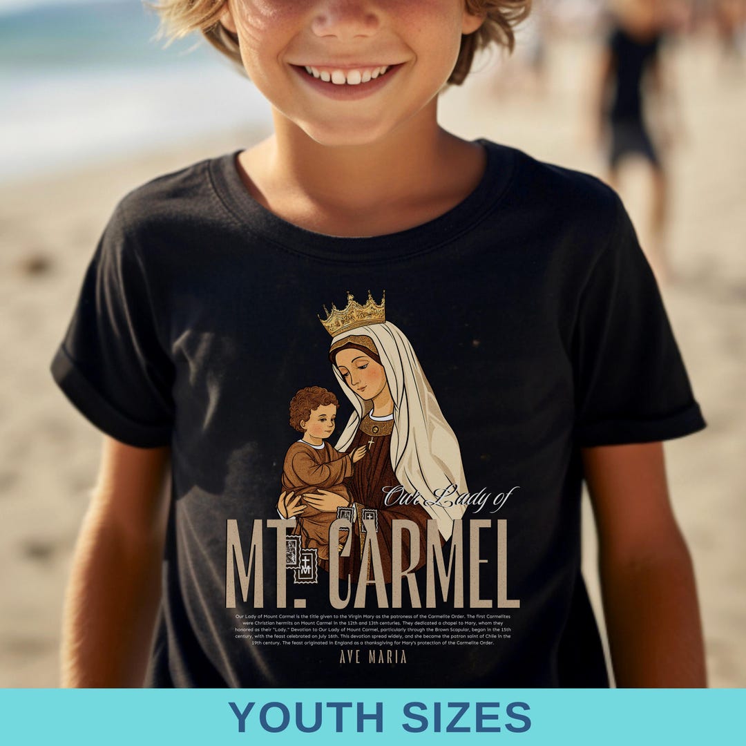 Our Lady of Mount Carmel Kids Shirt, Virgin Mary T-shirt, Marian