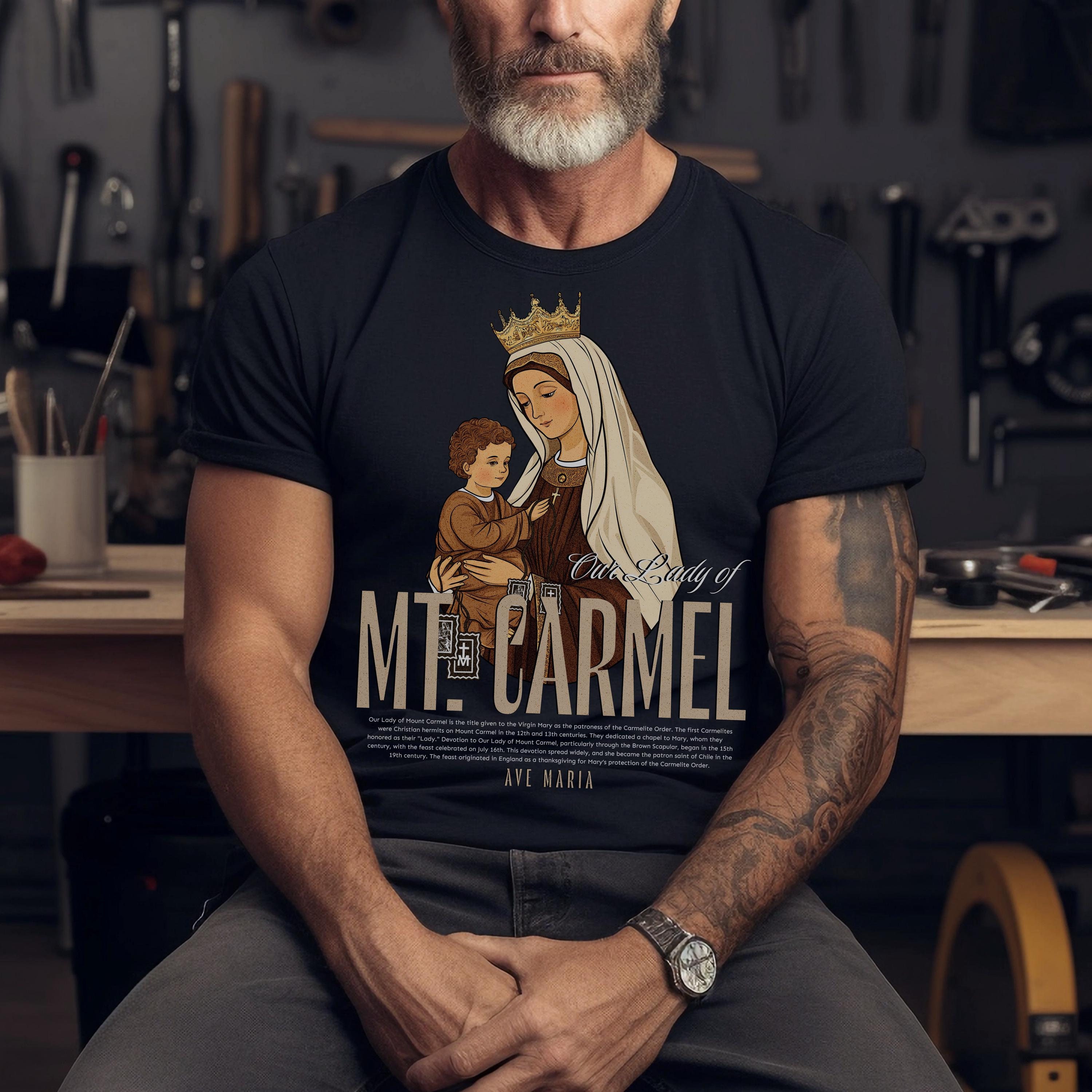 Our Lady of Mount Carmel, Blessed Virgin Mary T-shirt, Marian