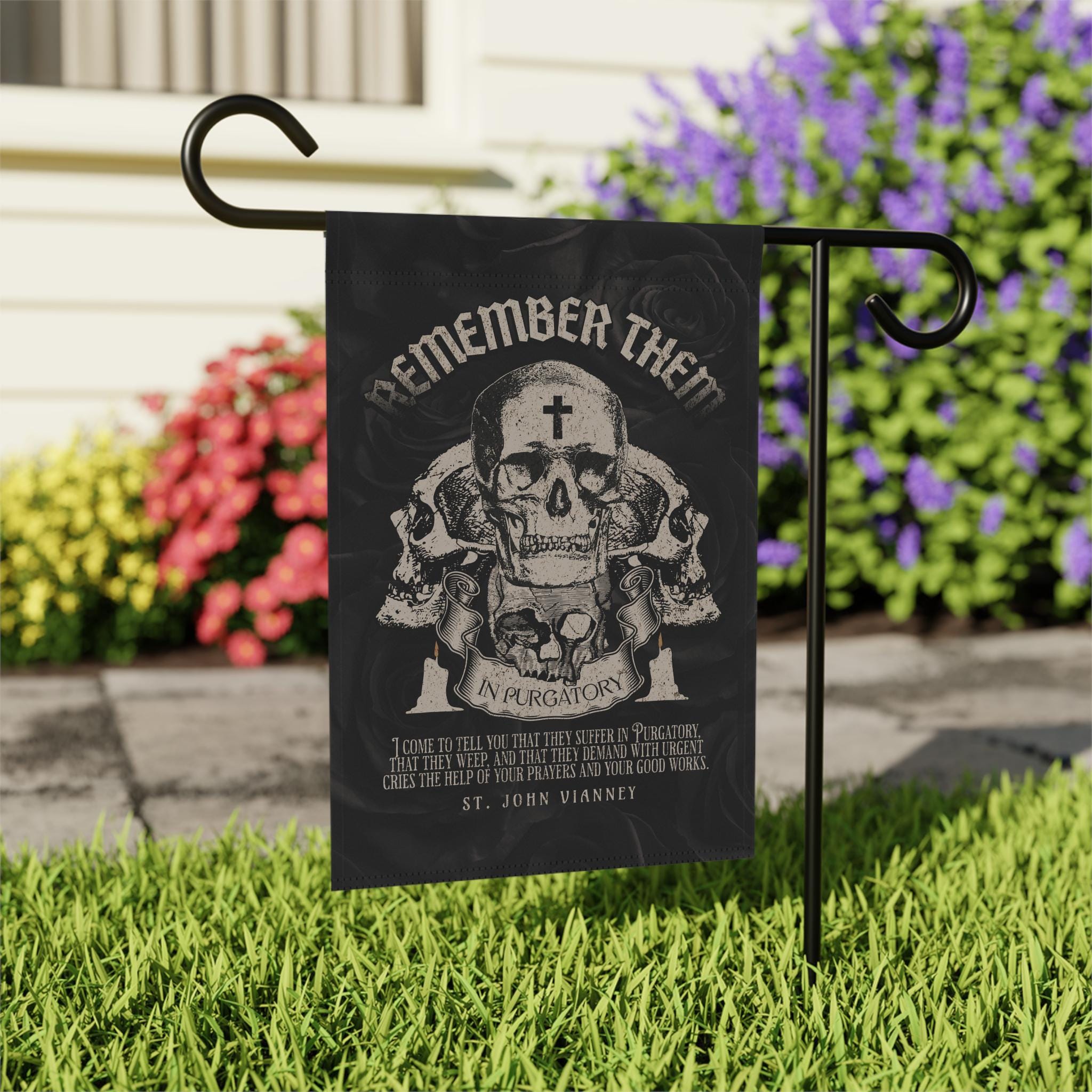 Soul Ripper Flag Souls in Purgatory Flag, St. John Vianney Quote, Memento Mori, All ...