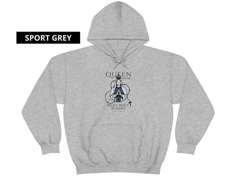Queen of the Most Holy Rosary Hoodie, Mother of God, Devotion to Rosary ...