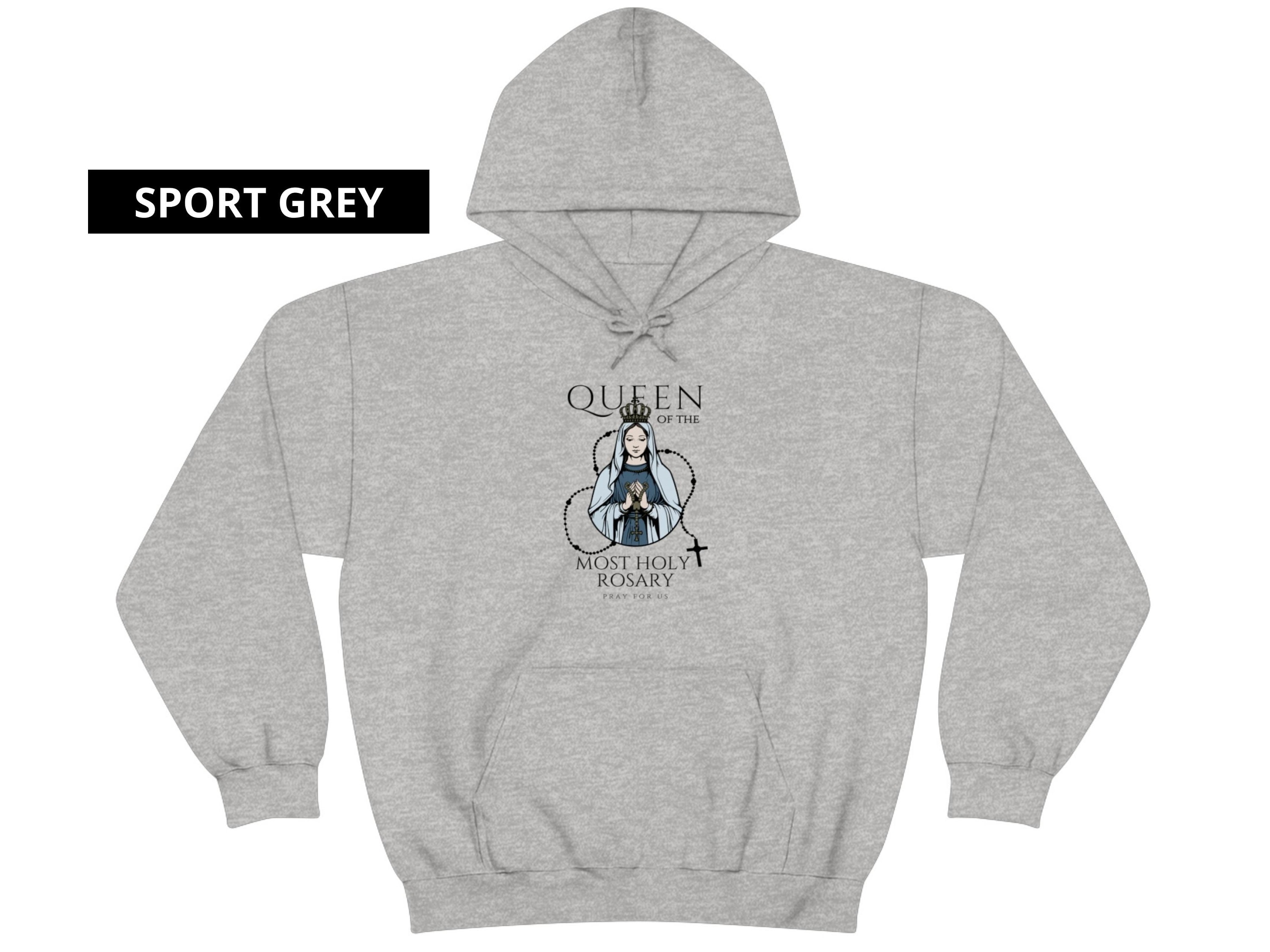 Queen of the Most Holy Rosary Hoodie, Mother of God, Devotion to Rosary ...