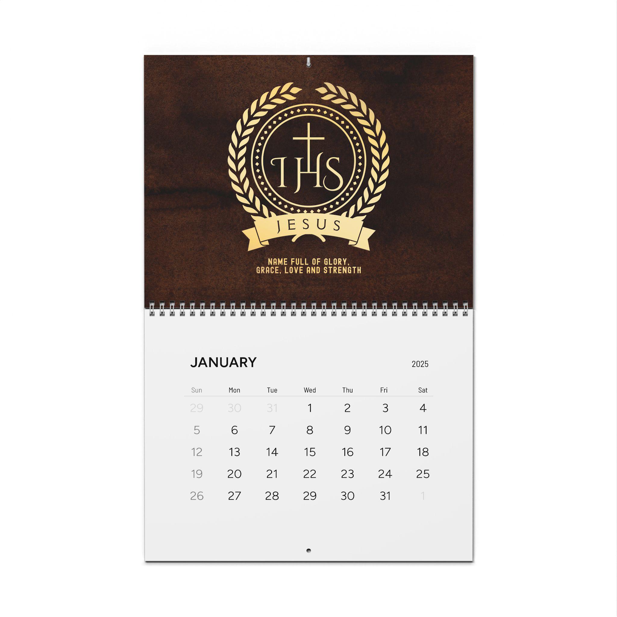 CUSTOMIZABLE Catholic Wall Calendar, Monthly Devotion, Januarydecember