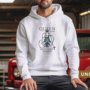 Queen of the Most Holy Rosary Hoodie, Mother of God, Devotion to Rosary ...
