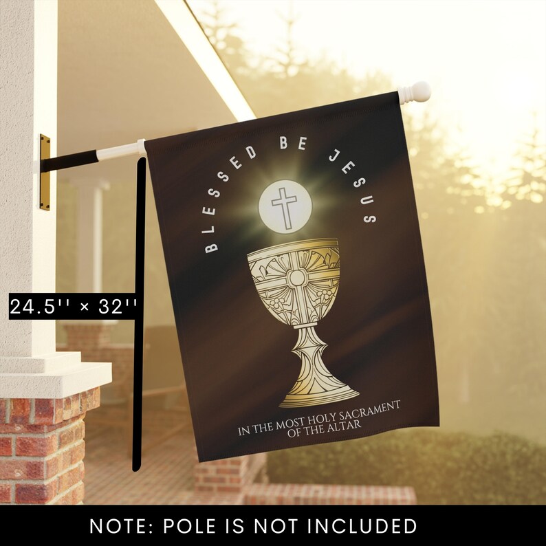 Eucharistic Devotion Flag/banner, Blessed Be Jesus in the Most Holy ...
