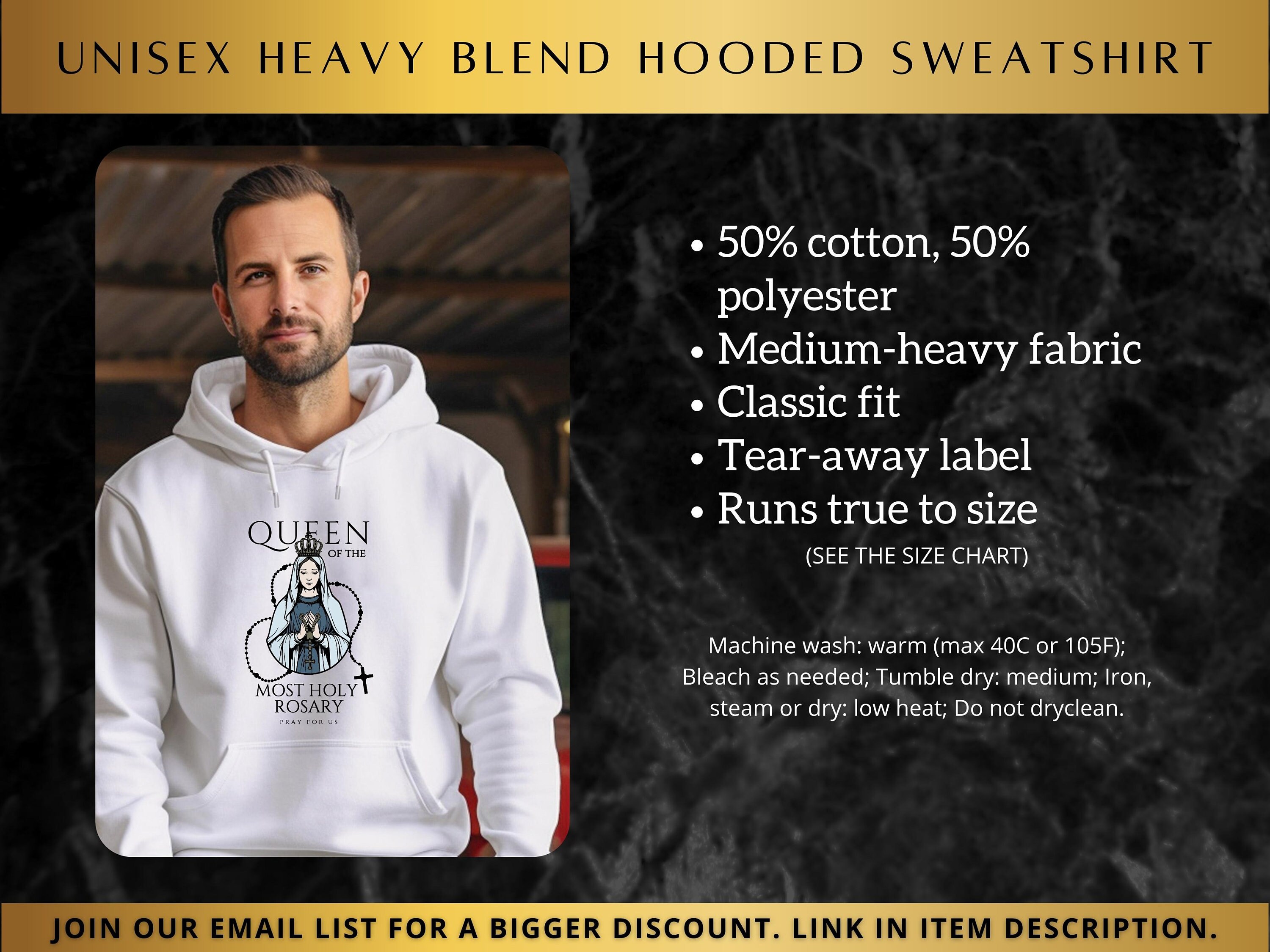 Queen of the Most Holy Rosary Hoodie, Mother of God, Devotion to Rosary ...