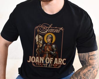St Joan of Arc Catholic Shirts for Adults, Saint of France, Catholic Patron Saint, Confirmation and First Communion Gift - Catholic Apparel