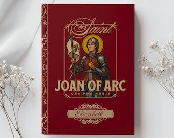 Diario personalizzato di Santa Giovanna d'Arco, diario a righe, patrona di Francia, regalo per la Cresima e la Prima Comunione - Catholic Journal