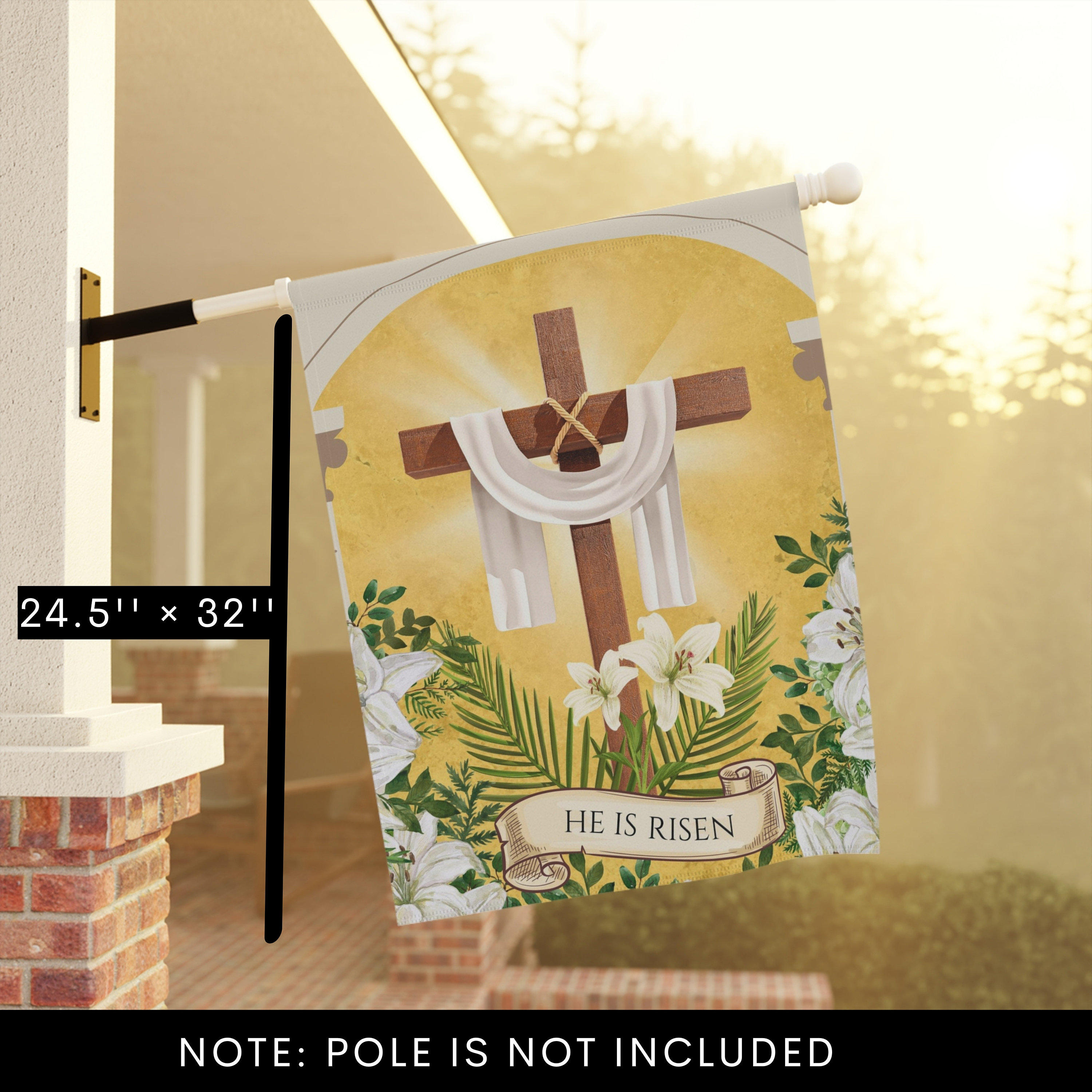 Easter Sunday Catholic Garden Flag Banner, Jesus is Risen, the ...