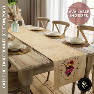 Chemin de table Cœur immaculé de Marie, décoration d'intérieur catholique, cadeau déco de salle à manger de table de cuisine, cadeau de fête religieuse - déco catholique