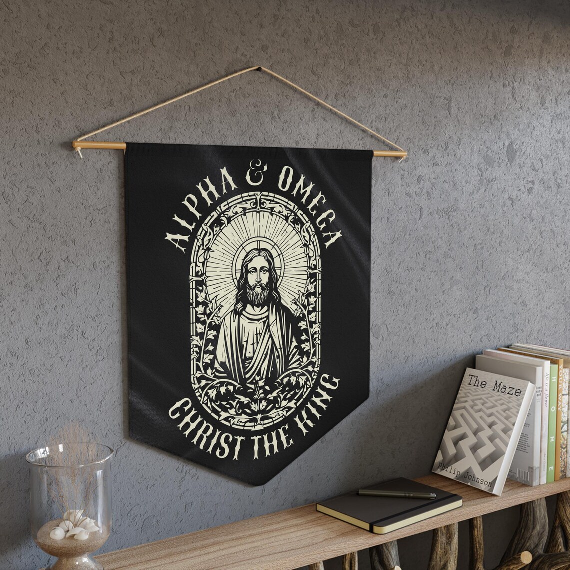 Christ The King Pennat Christ Is The Alpha And Omega Banner Jesus Christ The King Pennat Christ Is The Alpha And Omega Banner Jesus
