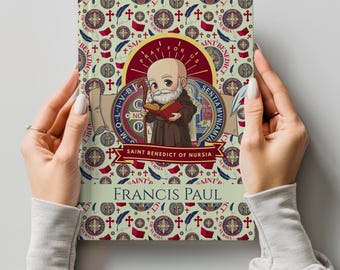 Personalized St Benedict Of Nursia Medal Journal for Kids & Adults, Sermon Notebook, Confirmation First Communion Gift, Patron Saint Journal