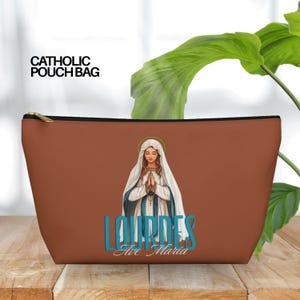 Our Lady of Lourdes Rosary Bag, Virgin Mary Rosary Pouch, Maria Veil Pouch, Church Bag, Catholic Confirmation Gift, Adoration-Catholic Pouch