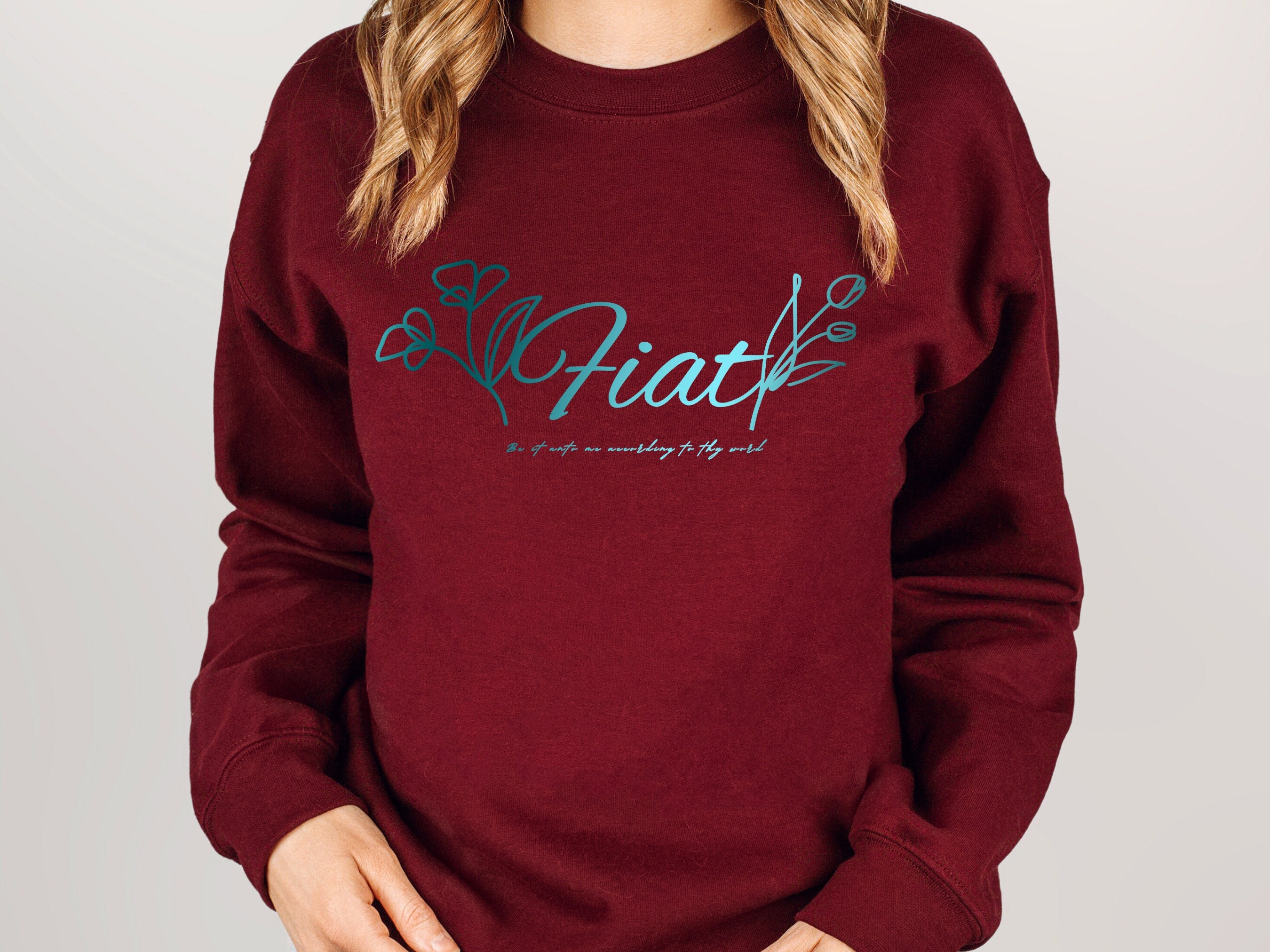 Sudadera FIAT - Hágase en mí según tu palabra, Fiat de María, devoción  mariana - Sudadera católica de cuello redondo para mujer - Etsy México