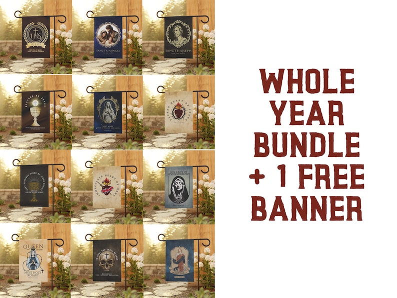 Catholic Devotional Flags / Banner, Complete Year, January - December ...