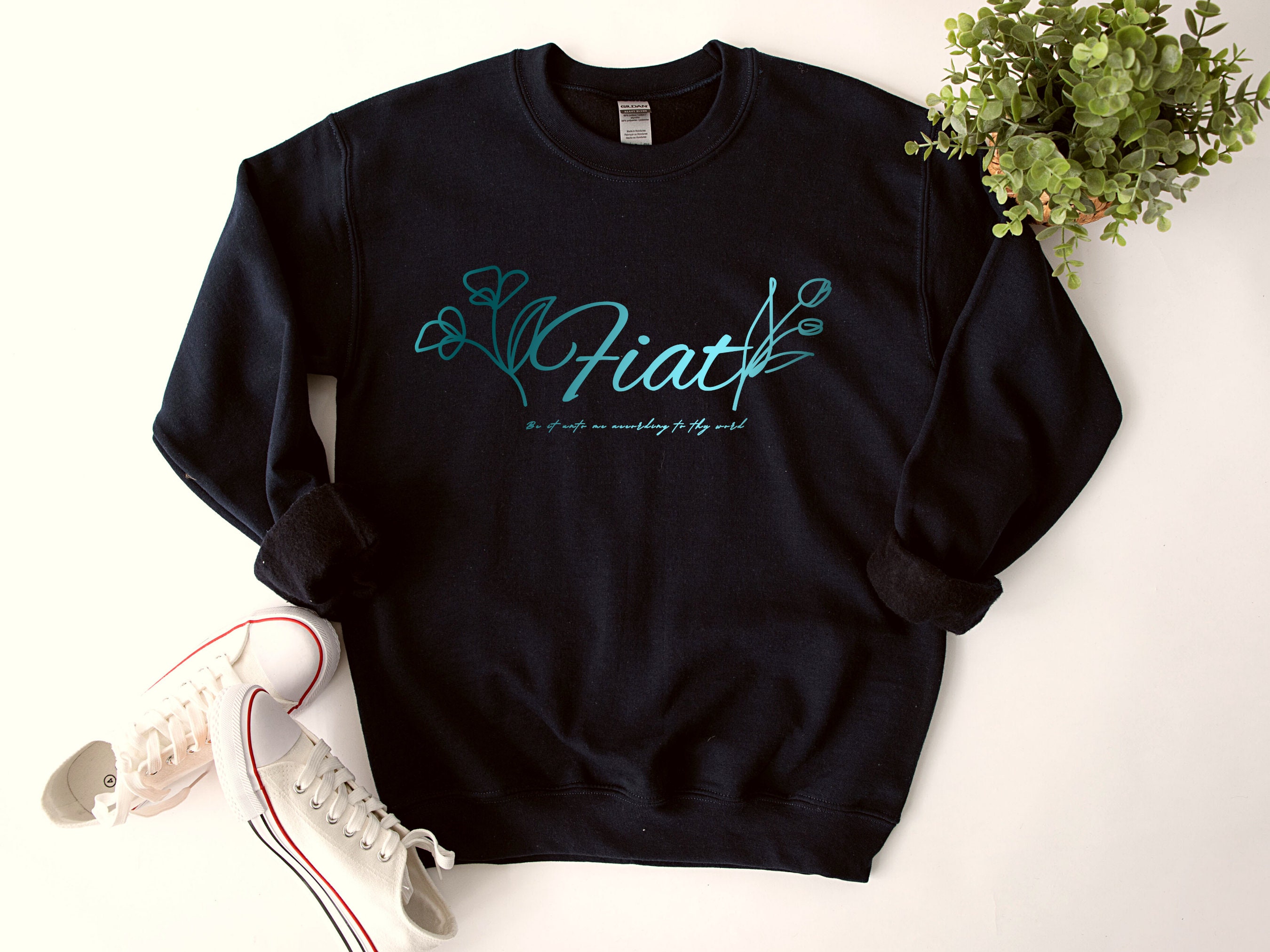 Sudadera FIAT - Hágase en mí según tu palabra, Fiat de María, devoción  mariana - Sudadera católica de cuello redondo para mujer - Etsy México