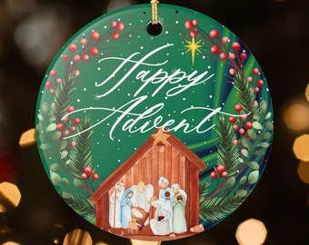 Nativity Ornament: Catholic Christmas Tree Decor, Holy Family Keepsake
