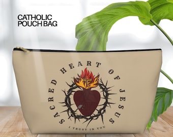 Sacred Heart of Jesus Christ, Sacred Heart Rosary Pouch Bag, Veil Pouch, Church Bag, Catholic Gift, Confirmation Gift - Catholic Pouches