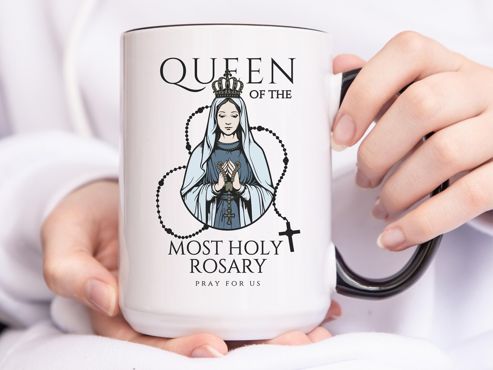 Queen of the Most Holy Rosary Mug, Devotion to Rosary, Blessed Virgin ...